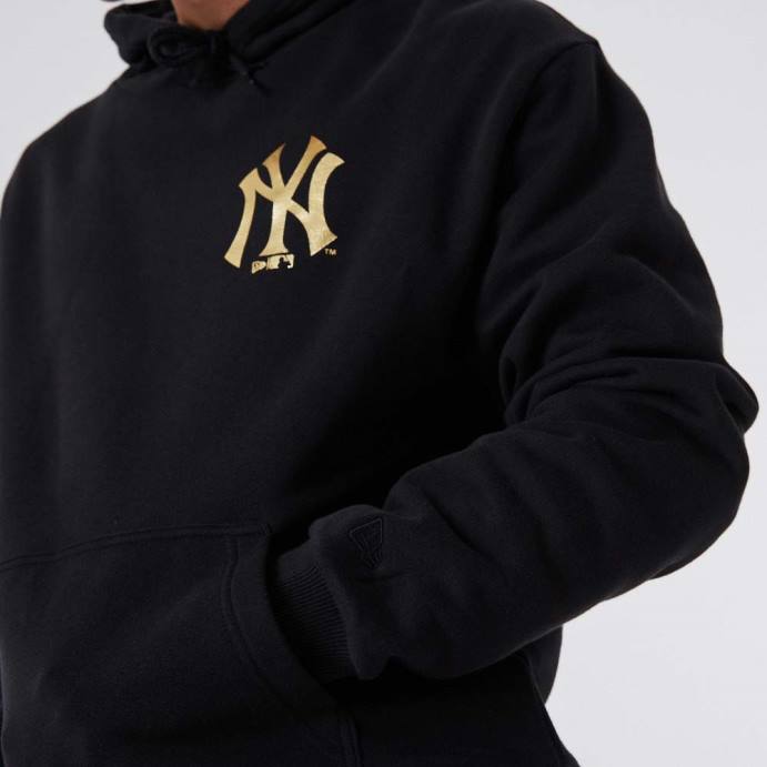 FFTN2770 New Era moletom preto metalizado new york yankees mlb