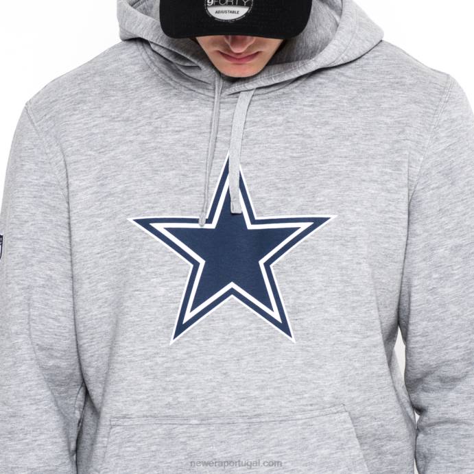 FFTN2773 New Era dallas cowboys moletom cinza com logo da equipe