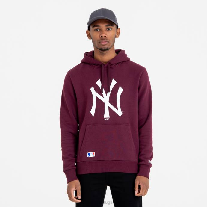 FFTN2774 New Era moletom marrom com logo da equipe do new york yankees