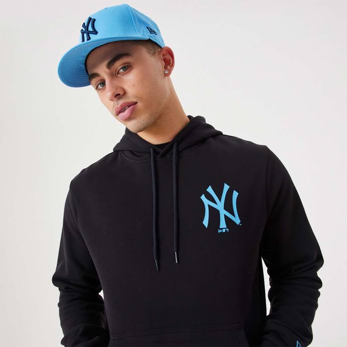 FFTN2776 New Era New York Yankees MLB League Essential Moletom Pulôver Preto