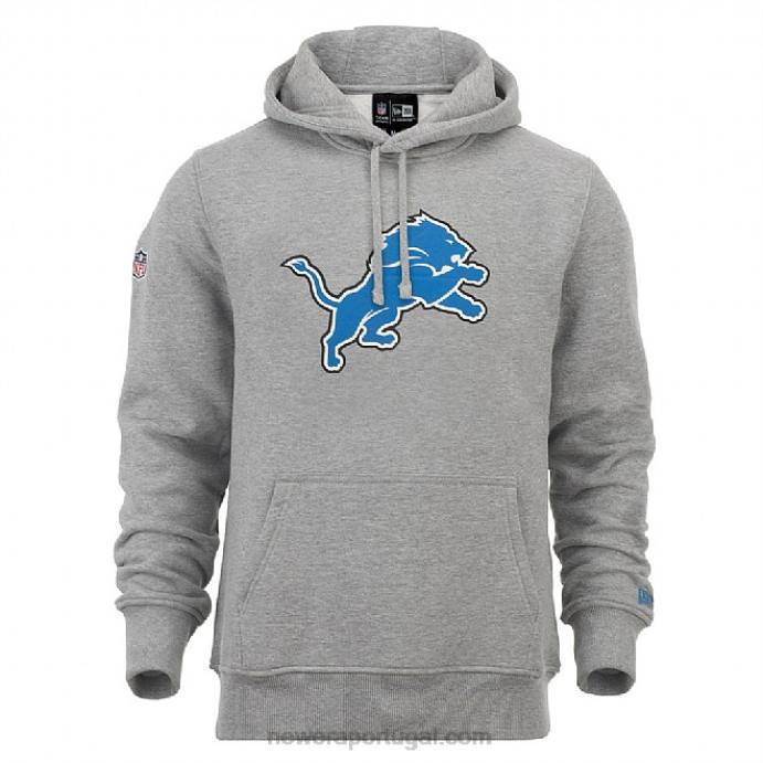 FFTN2781 New Era moletom cinza com logo do time detroit lions