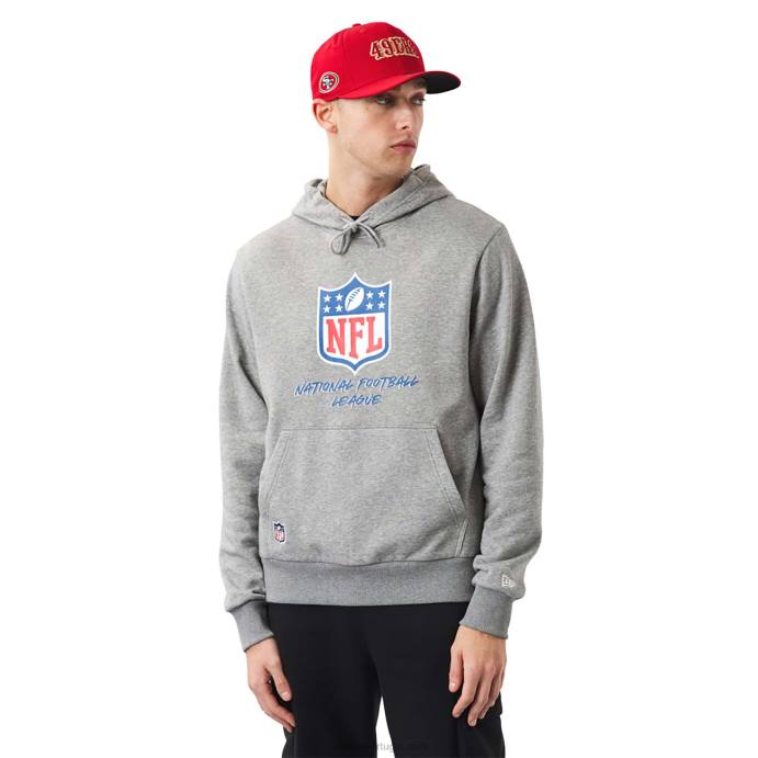 FFTN2787 New Era nfl logo script moletom cinza