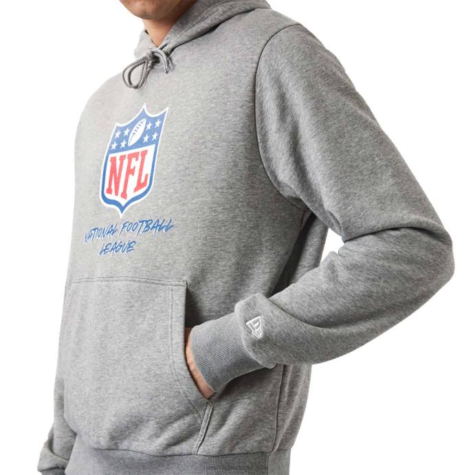 FFTN2787 New Era nfl logo script moletom cinza