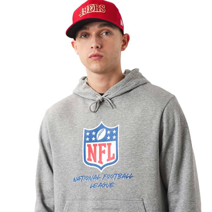 FFTN2787 New Era nfl logo script moletom cinza