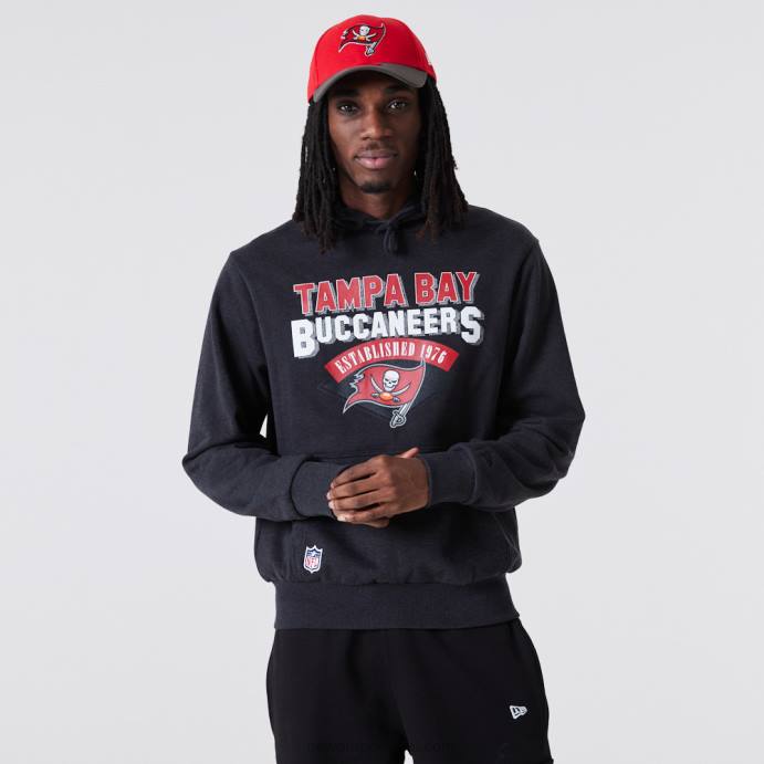 FFTN2792 New Era Tampa Bay Buccaneers Moletom cinza com logo da equipe nfl
