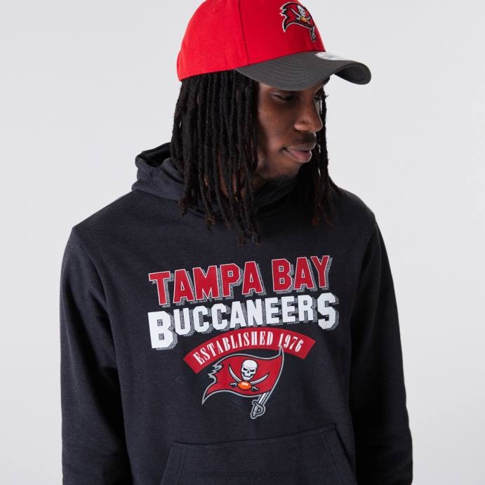 FFTN2792 New Era Tampa Bay Buccaneers Moletom cinza com logo da equipe nfl