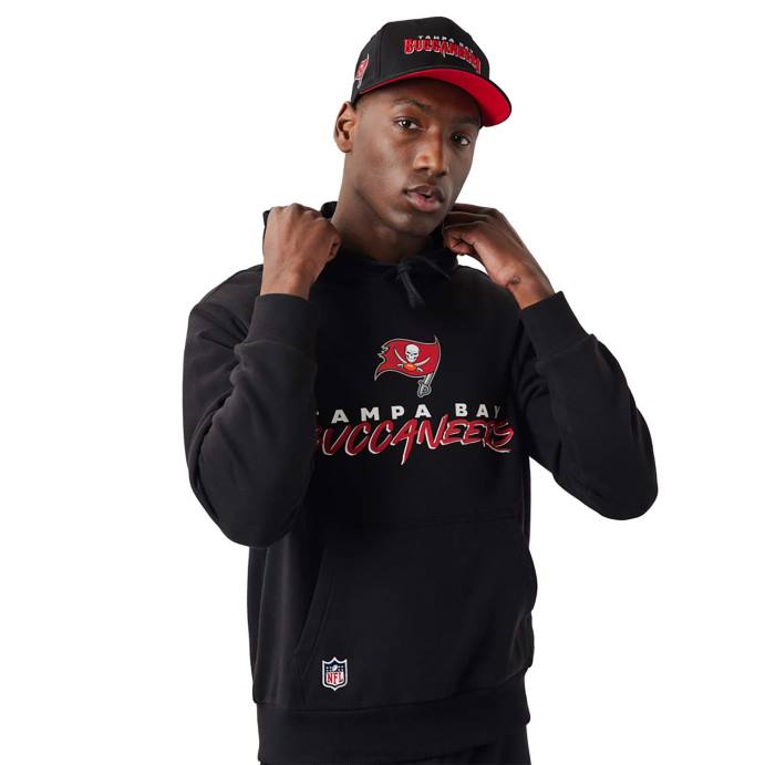 FFTN2794 New Era Tampa Bay Buccaneers nfl script moletom com capuz preto