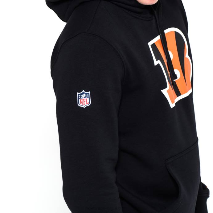 FFTN2795 New Era Cincinnati Bengals Team Logo Moletom Com Capuz Preto
