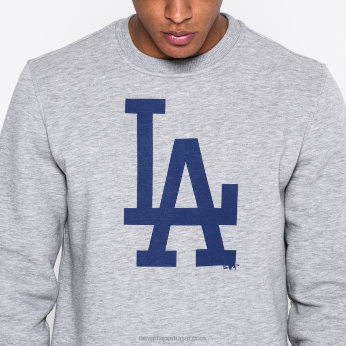 FFTN2796 New Era moletom gola careca la dodgers cinza