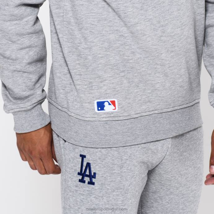 FFTN2796 New Era moletom gola careca la dodgers cinza
