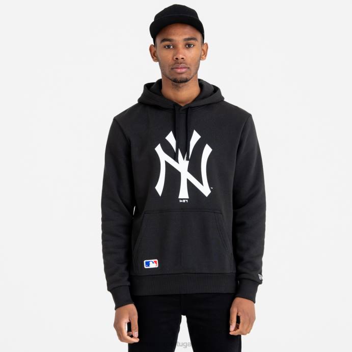 FFTN2797 New Era New York Yankees moletom preto com logo da equipe