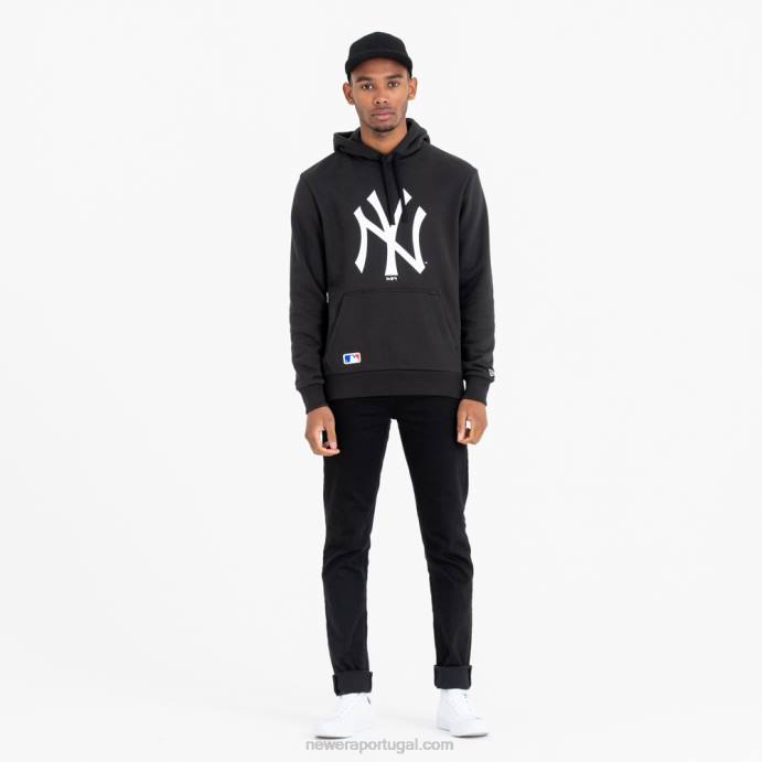 FFTN2797 New Era New York Yankees moletom preto com logo da equipe