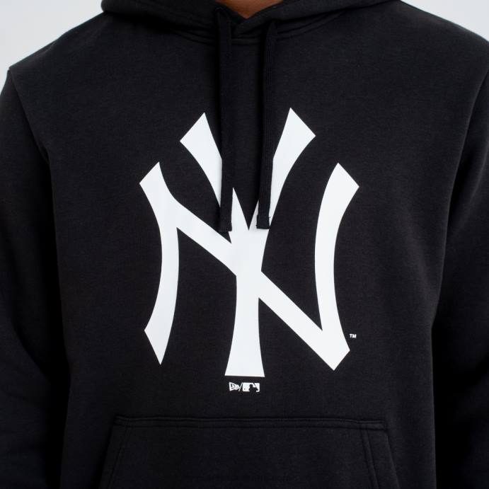 FFTN2797 New Era New York Yankees moletom preto com logo da equipe
