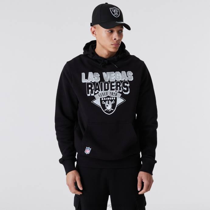 FFTN2799 New Era las vegas raiders nfl team logo moletom com capuz preto