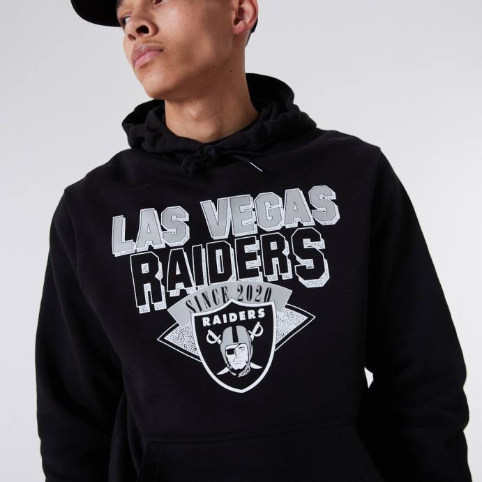 FFTN2799 New Era las vegas raiders nfl team logo moletom com capuz preto