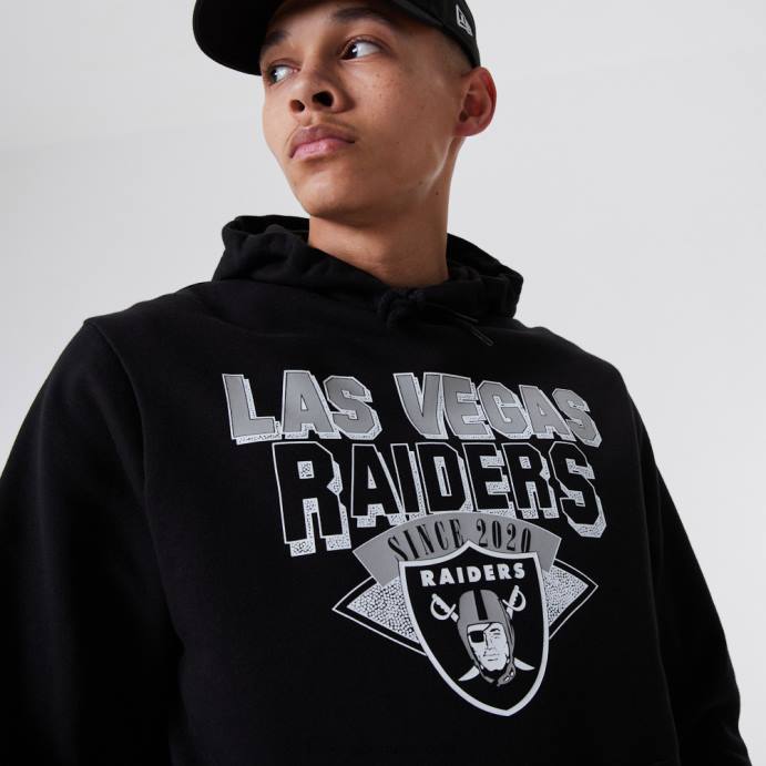 FFTN2799 New Era las vegas raiders nfl team logo moletom com capuz preto