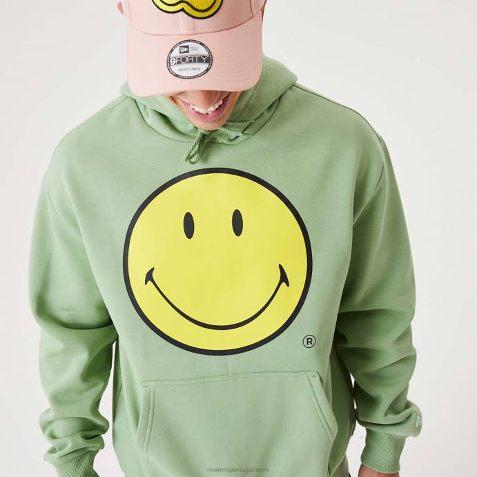 FFTN2801 New Era moletom com capuz verde médio smiley essentials