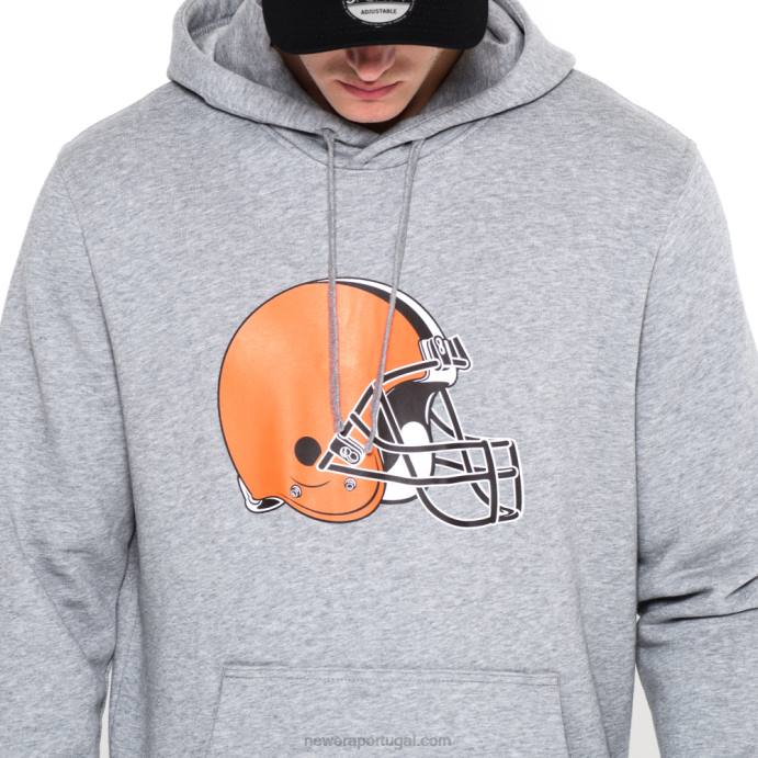 FFTN2802 New Era moletom cinza com logo do time cleveland browns