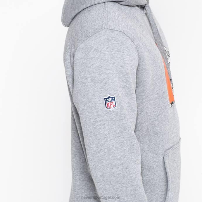 FFTN2802 New Era moletom cinza com logo do time cleveland browns