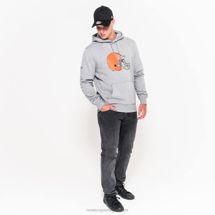 FFTN2802 New Era moletom cinza com logo do time cleveland browns