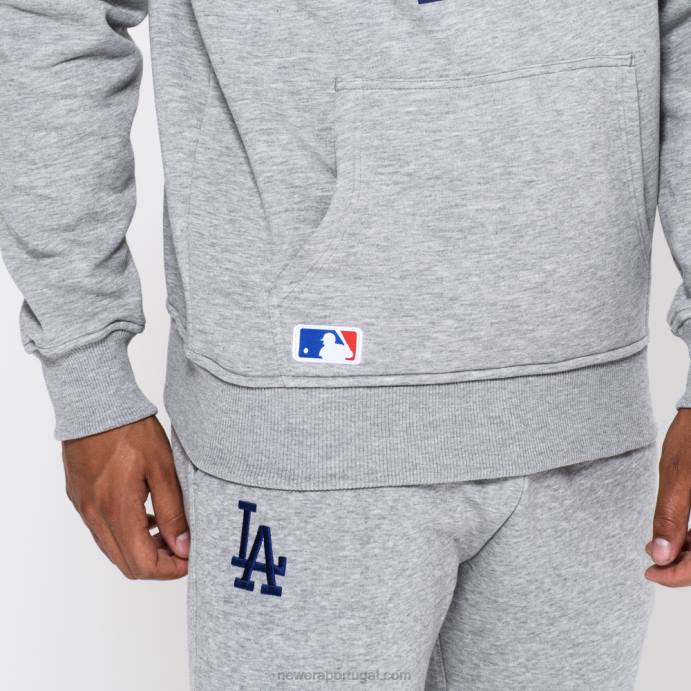 FFTN2803 New Era la dodgers mlb moletom cinza com logo da equipe