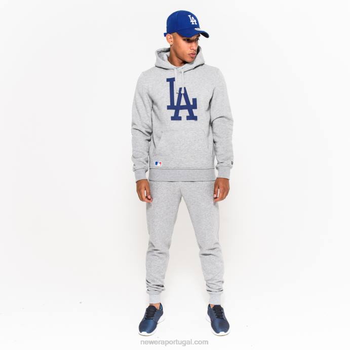 FFTN2803 New Era la dodgers mlb moletom cinza com logo da equipe