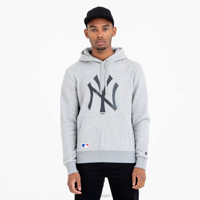 FFTN2804 New Era New York Yankees moletom cinza com logo da equipe