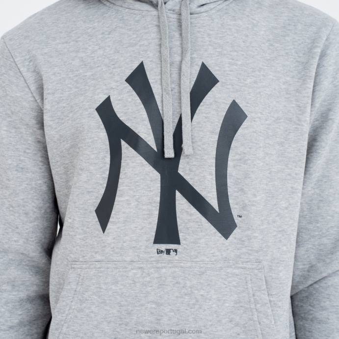 FFTN2804 New Era New York Yankees moletom cinza com logo da equipe