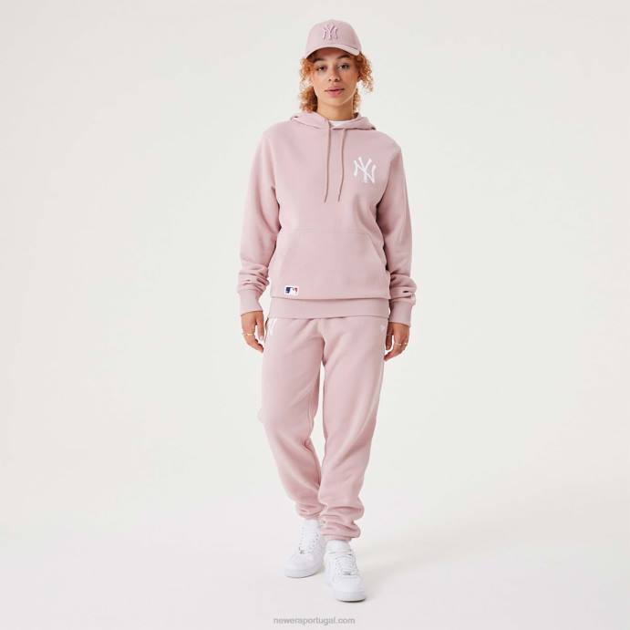 FFTN2805 New Era moletom com capuz rosa pastel new york yankees mlb league essencial