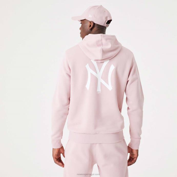 FFTN2805 New Era moletom com capuz rosa pastel new york yankees mlb league essencial