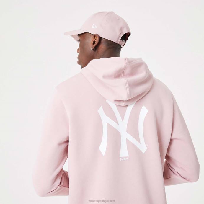 FFTN2805 New Era moletom com capuz rosa pastel new york yankees mlb league essencial