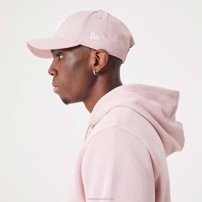 FFTN2805 New Era moletom com capuz rosa pastel new york yankees mlb league essencial