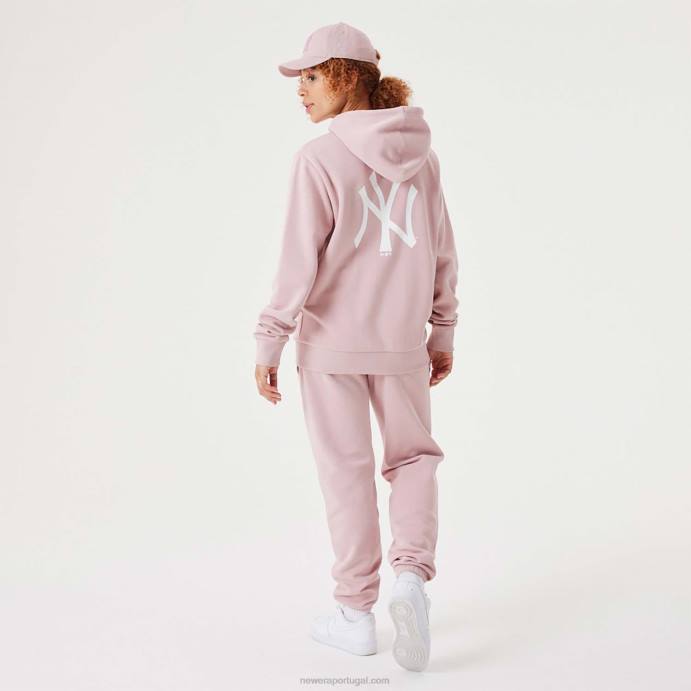 FFTN2805 New Era moletom com capuz rosa pastel new york yankees mlb league essencial