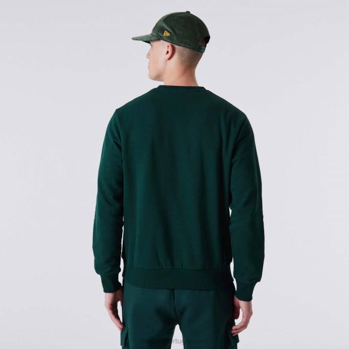 FFTN2806 New Era moletom gola redonda verde escuro New York Yankees Heritage