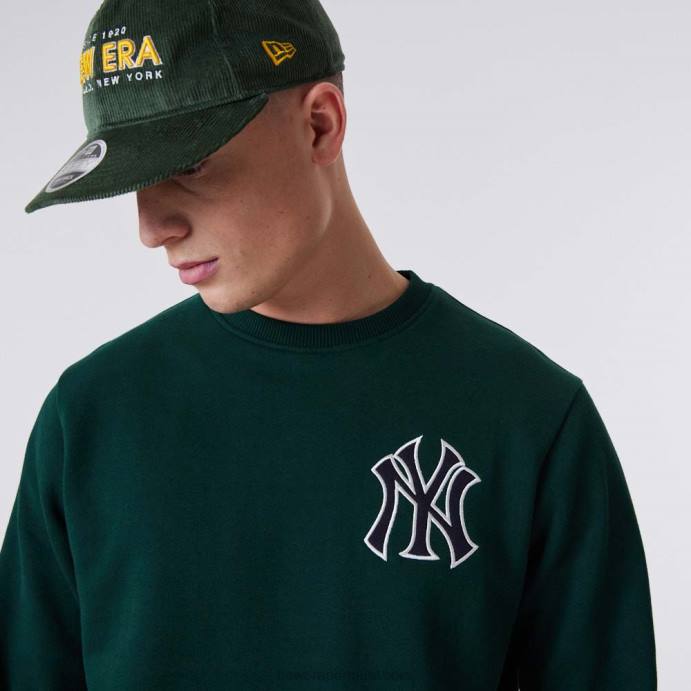 FFTN2806 New Era moletom gola redonda verde escuro New York Yankees Heritage