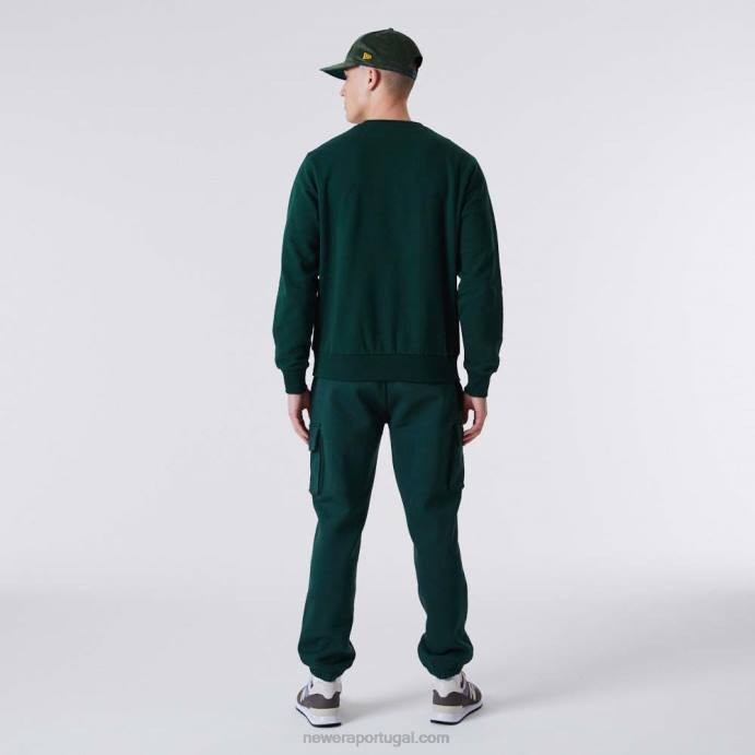 FFTN2806 New Era moletom gola redonda verde escuro New York Yankees Heritage
