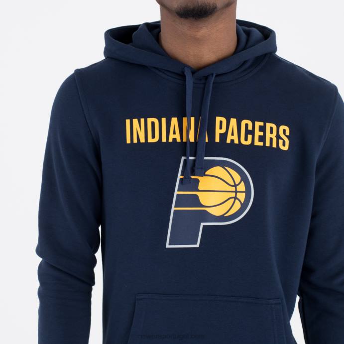 FFTN2811 New Era indiana pacers moletom azul marinho com logo da equipe da nba