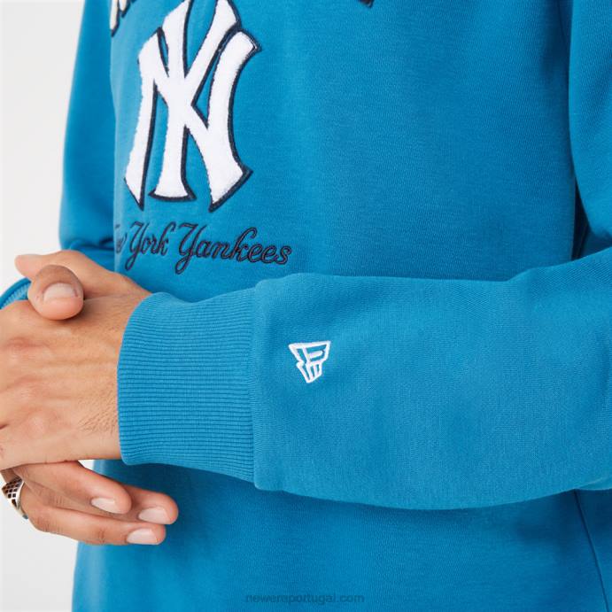 FFTN2815 New Era moletom gola redonda azul New York Yankees Heritage