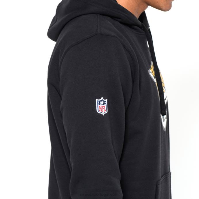 FFTN2817 New Era moletom preto com logo da equipe jacksonville jaguars