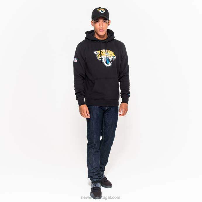 FFTN2817 New Era moletom preto com logo da equipe jacksonville jaguars