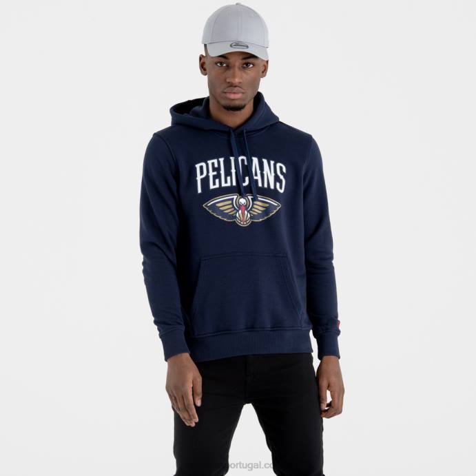 FFTN2818 New Era new orleans pelicans moletom com logo da equipe da nba navy