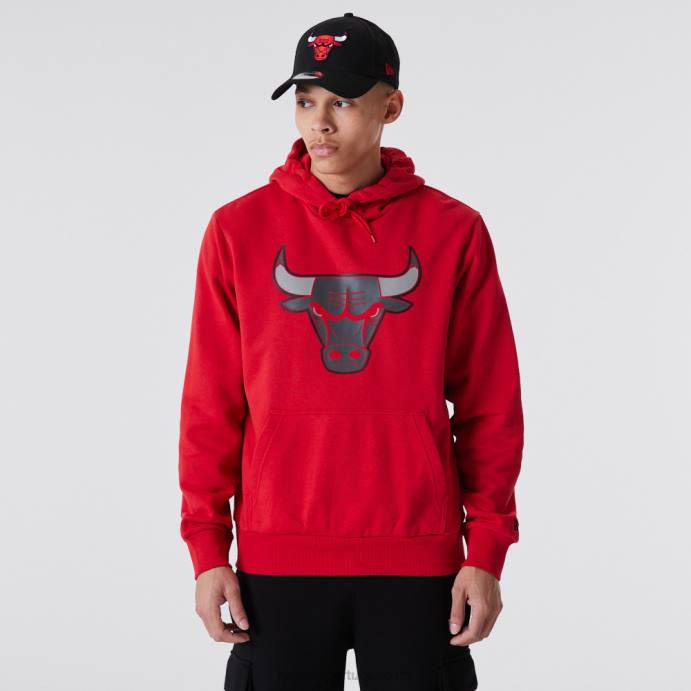 FFTN2820 New Era chicago bulls nba sketch logo vermelho com capuz