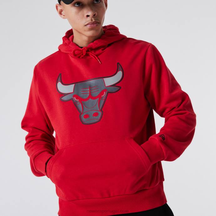 FFTN2820 New Era chicago bulls nba sketch logo vermelho com capuz