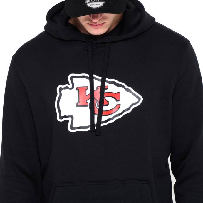 FFTN2824 New Era kansas city chiefs team moletom com capuz preto