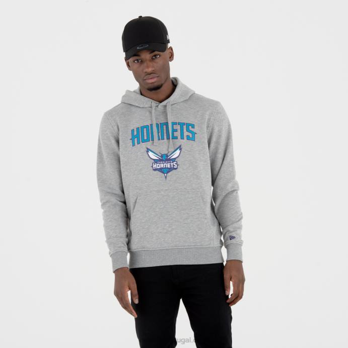FFTN2825 New Era moletom cinza com logo da equipe charlotte hornets