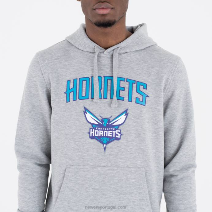FFTN2825 New Era moletom cinza com logo da equipe charlotte hornets