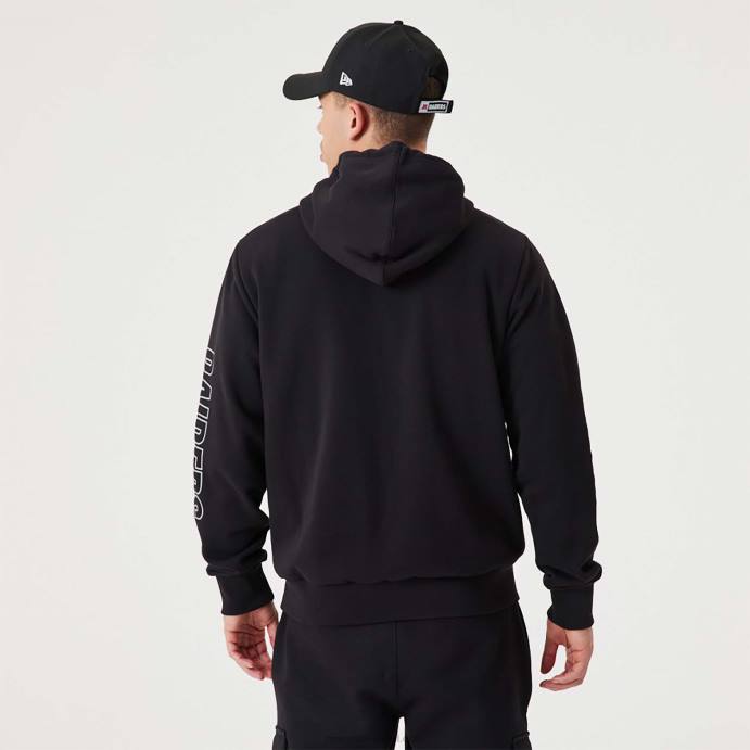 FFTN2826 New Era moletom com capuz preto las vegas raiders nfl script