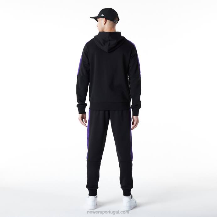 FFTN2827 New Era la lakers moletom preto com detalhe de zíper