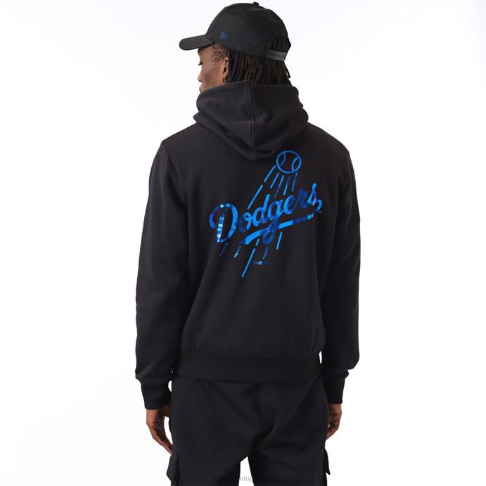 FFTN2828 New Era moletom preto la dodgers mlb foil