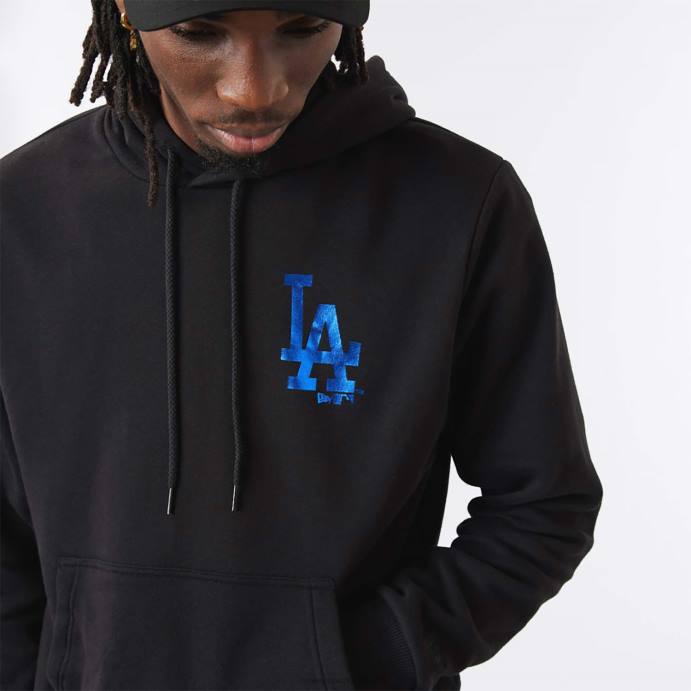 FFTN2828 New Era moletom preto la dodgers mlb foil